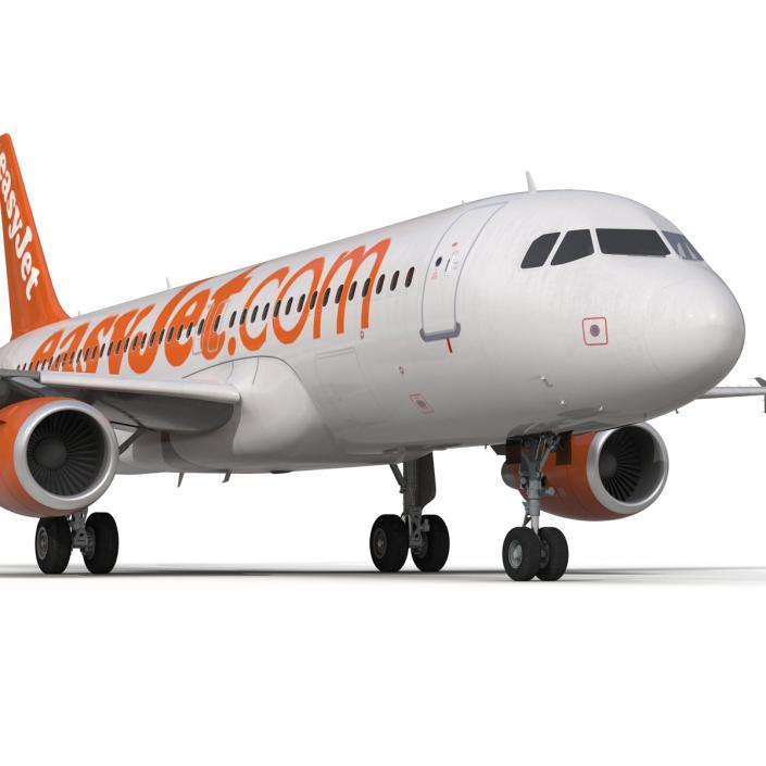 3D Airbus A320 EasyJet Rigged