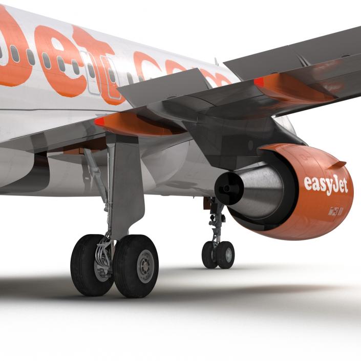 3D Airbus A320 EasyJet Rigged