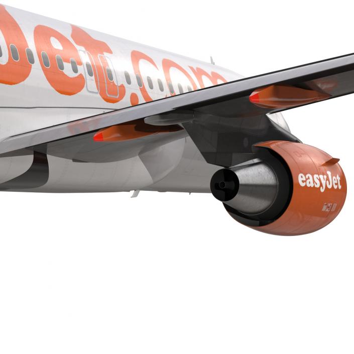 3D Airbus A320 EasyJet Rigged