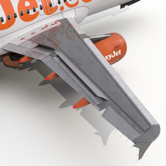 3D Airbus A320 EasyJet Rigged