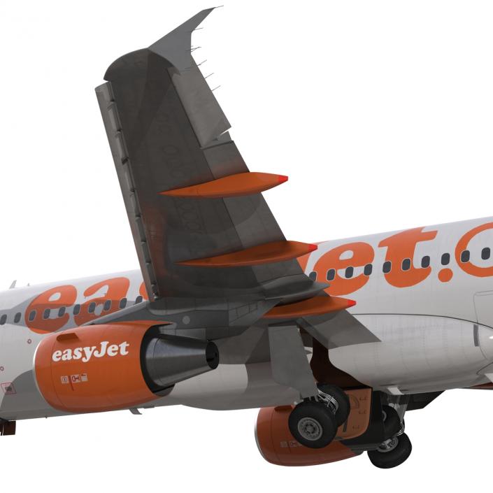 3D Airbus A320 EasyJet Rigged