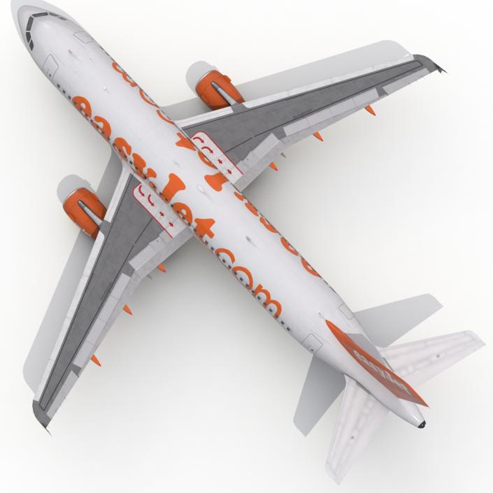 3D Airbus A320 EasyJet Rigged