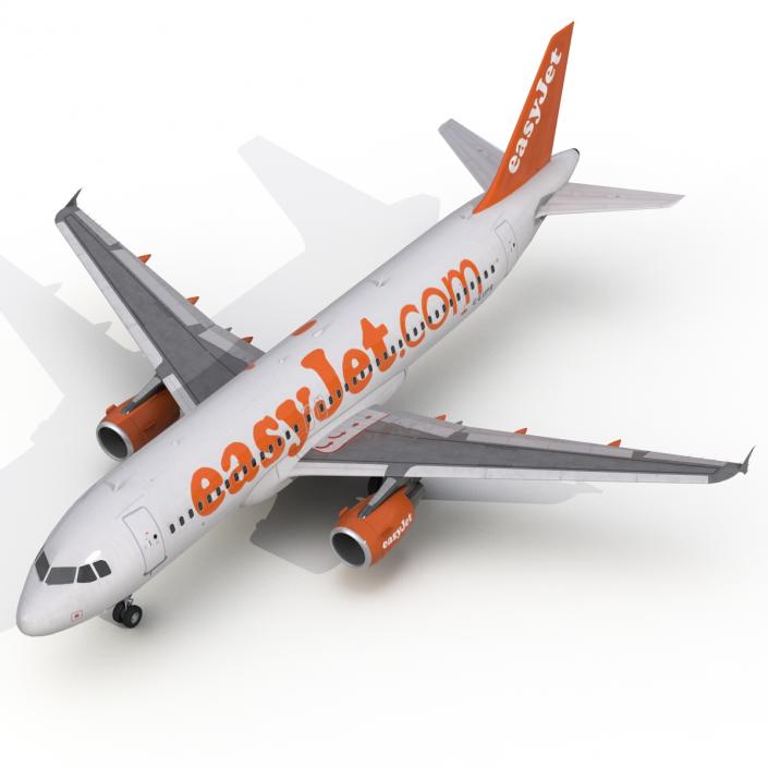 3D Airbus A320 EasyJet Rigged