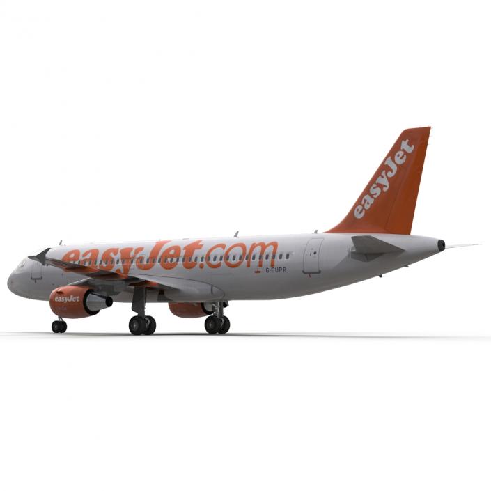 3D Airbus A320 EasyJet Rigged