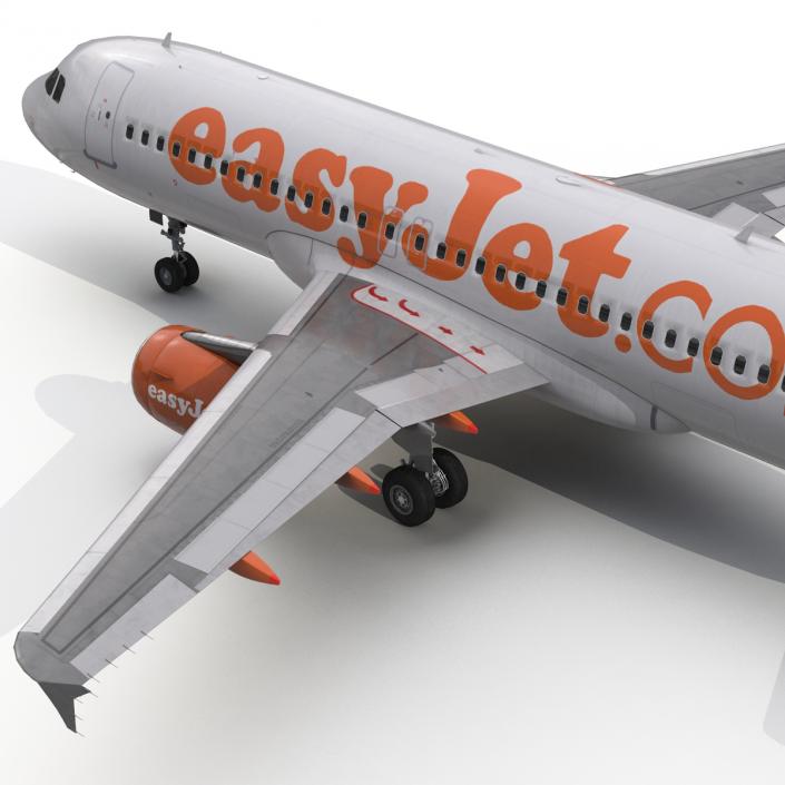 3D Airbus A320 EasyJet Rigged