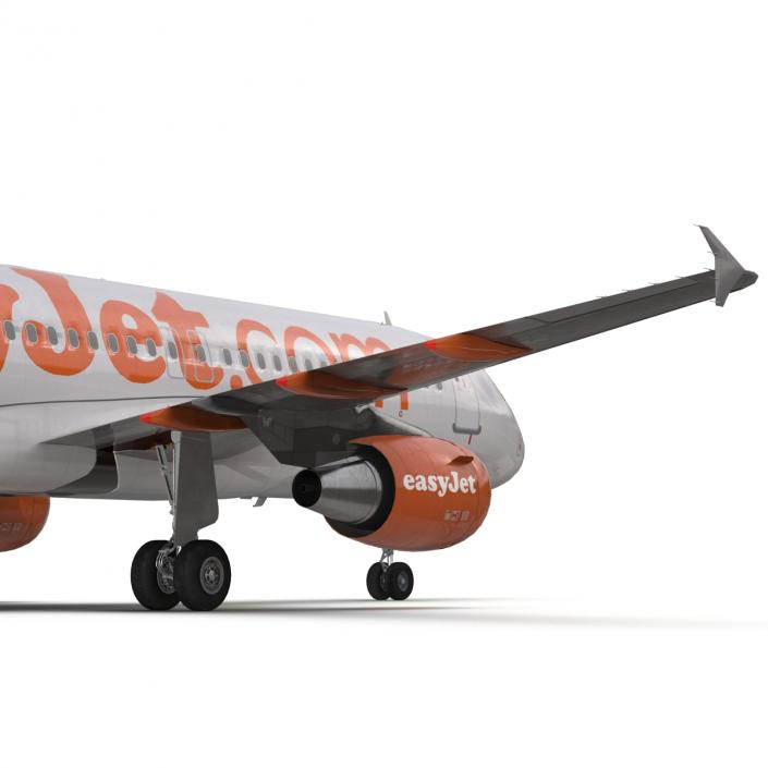 3D Airbus A320 EasyJet Rigged