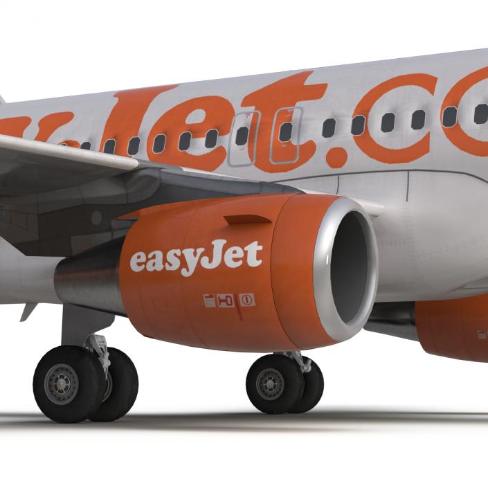 3D Airbus A320 EasyJet Rigged