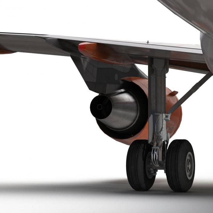 3D Airbus A320 EasyJet Rigged