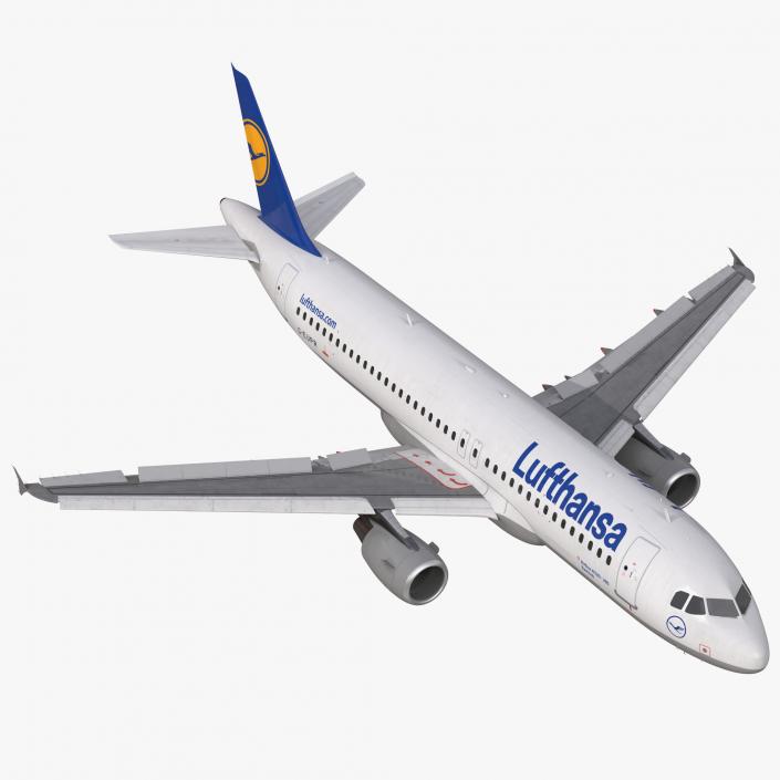 3D Airbus A320 Lufthansa Rigged model