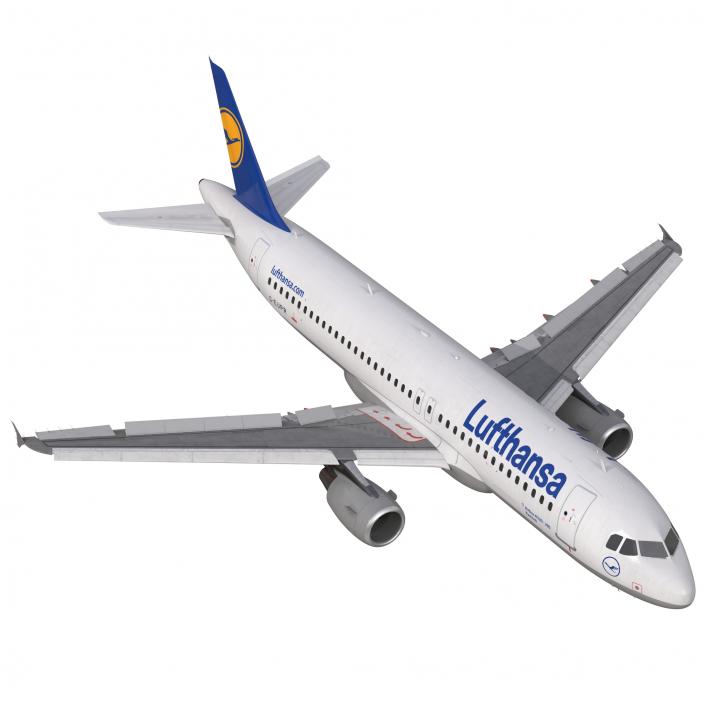 3D Airbus A320 Lufthansa Rigged model