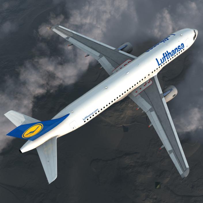 3D Airbus A320 Lufthansa Rigged model