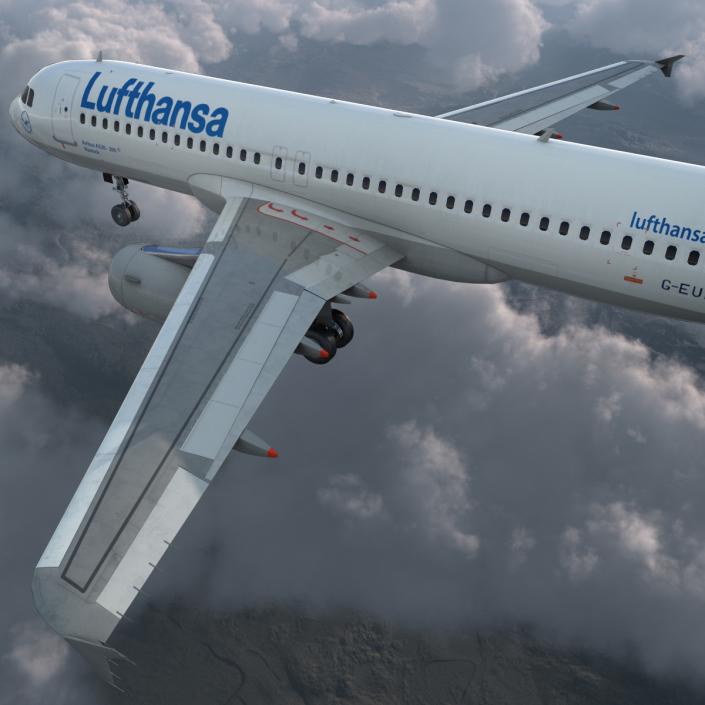 3D Airbus A320 Lufthansa Rigged model