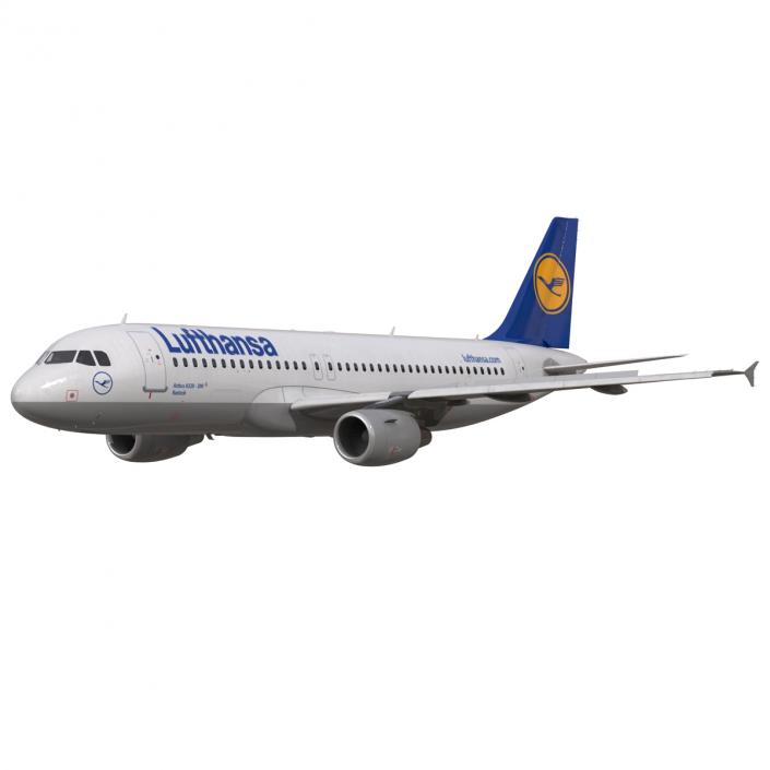 3D Airbus A320 Lufthansa Rigged model