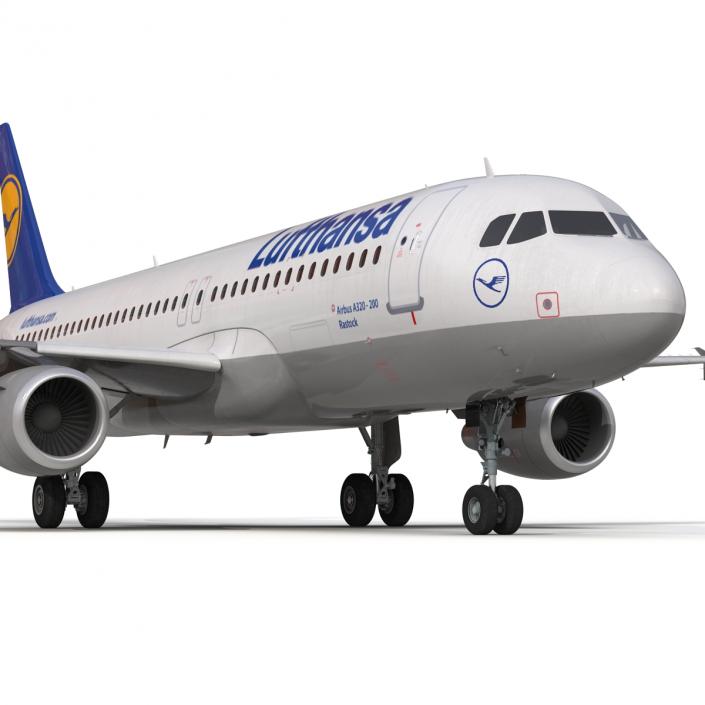 3D Airbus A320 Lufthansa Rigged model