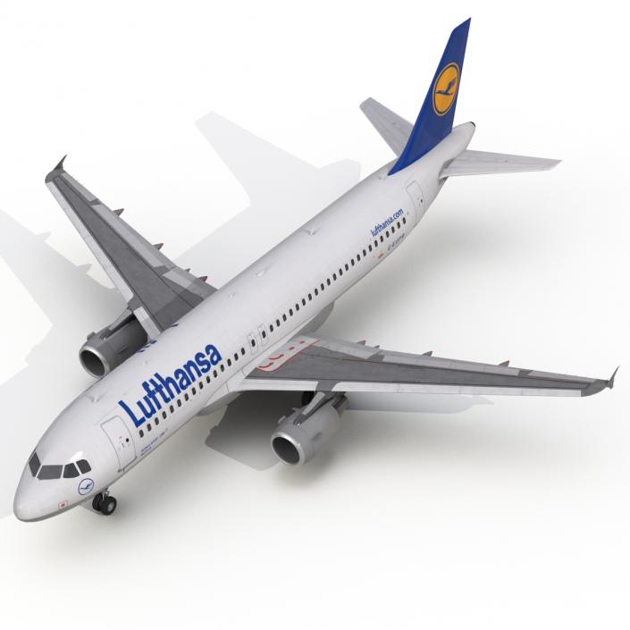 3D Airbus A320 Lufthansa Rigged model