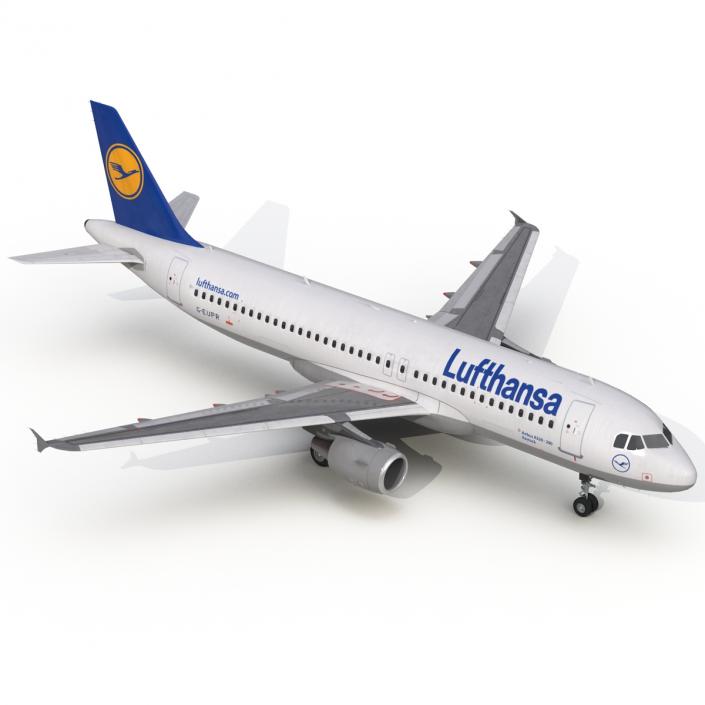 3D Airbus A320 Lufthansa Rigged model