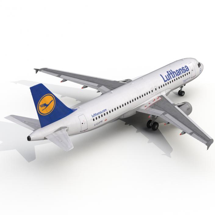 3D Airbus A320 Lufthansa Rigged model