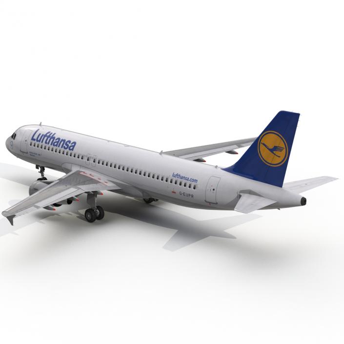 3D Airbus A320 Lufthansa Rigged model