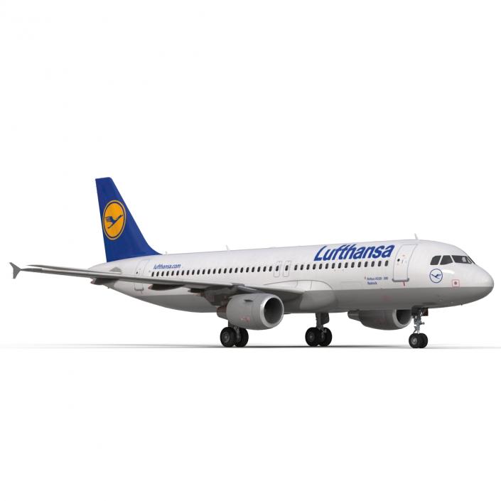 3D Airbus A320 Lufthansa Rigged model