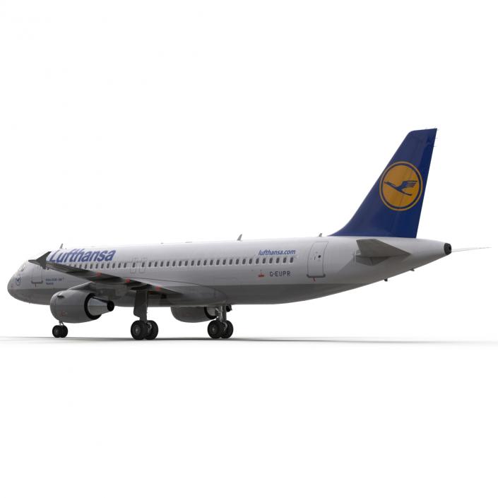 3D Airbus A320 Lufthansa Rigged model