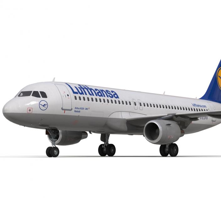 3D Airbus A320 Lufthansa Rigged model