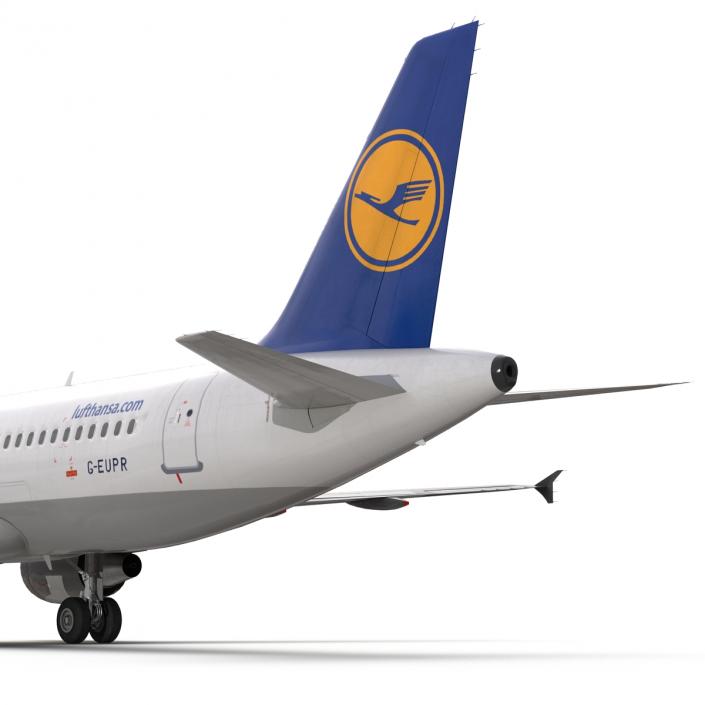 3D Airbus A320 Lufthansa Rigged model