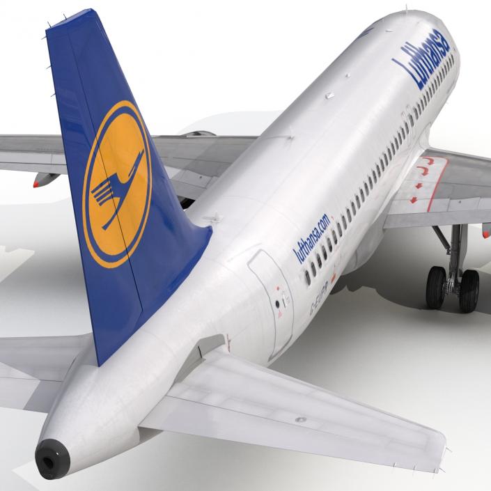 3D Airbus A320 Lufthansa Rigged model