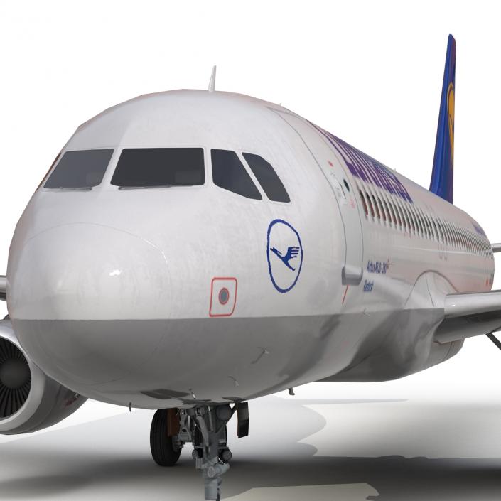 3D Airbus A320 Lufthansa Rigged model