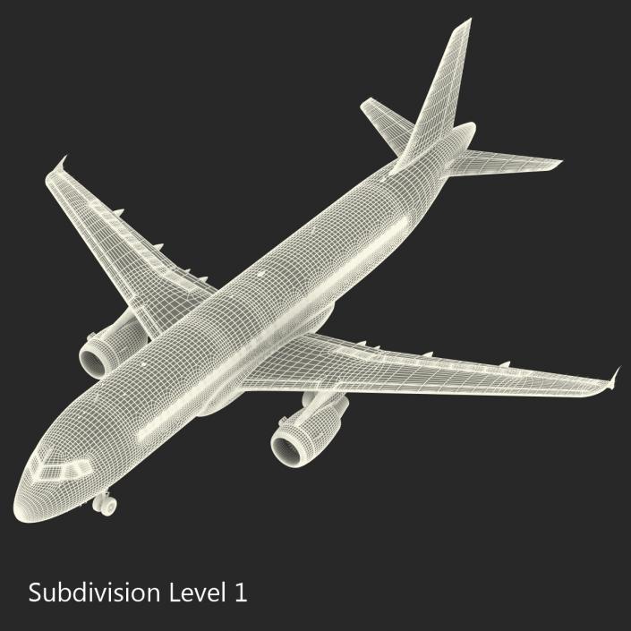 3D Airbus A320 Lufthansa Rigged model