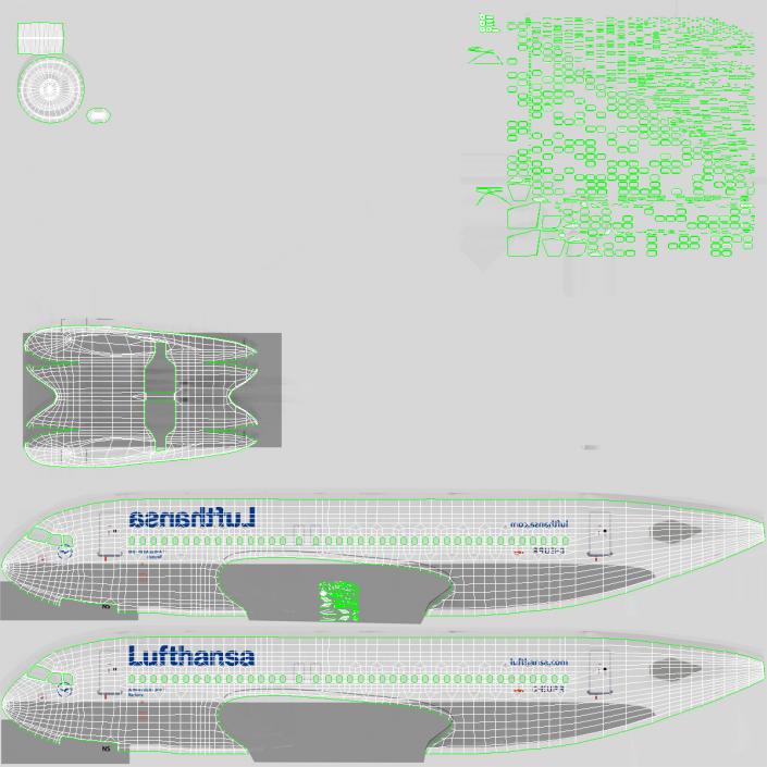 3D Airbus A320 Lufthansa Rigged model