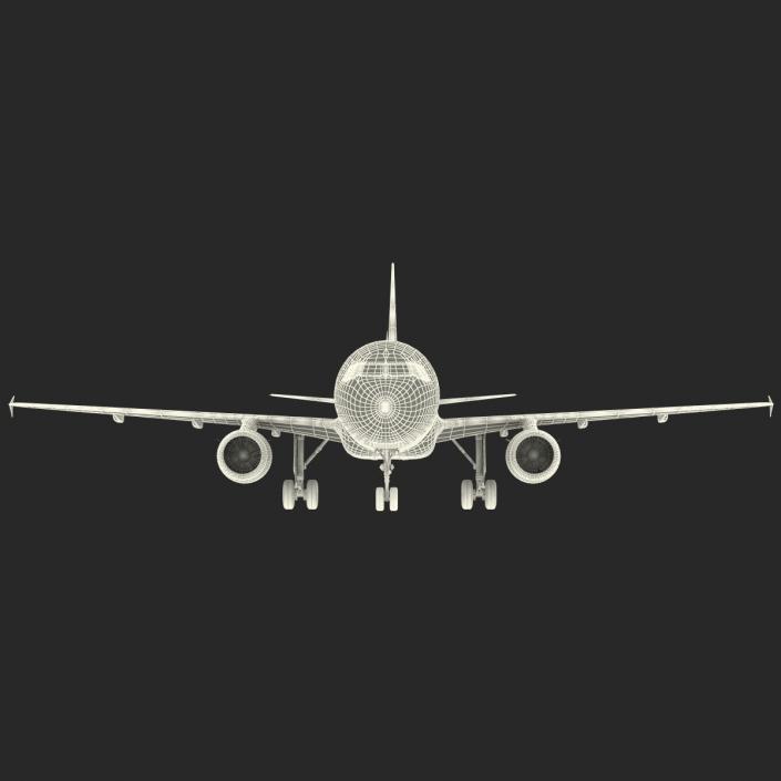 3D Airbus A320 Lufthansa Rigged model