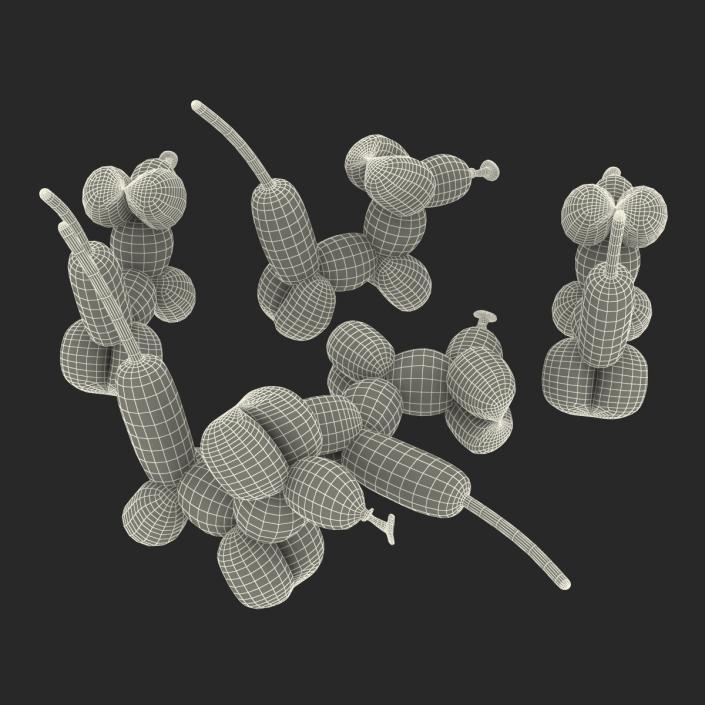 3D Balloon Mouses Set model