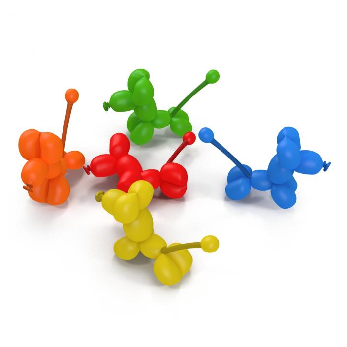 Balloon Poodles Set 3D model