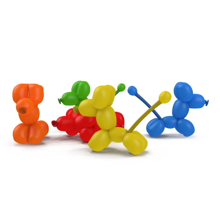 Balloon Poodles Set 3D model