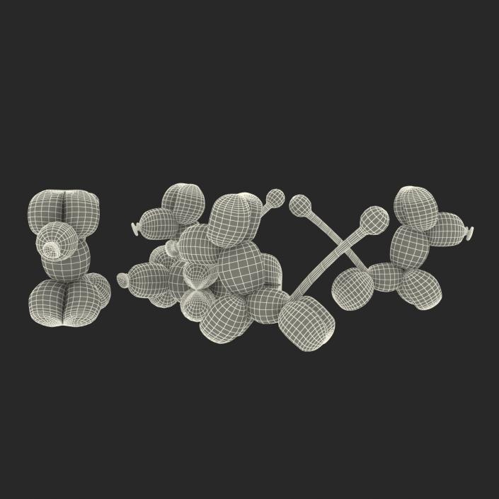 Balloon Poodles Set 3D model