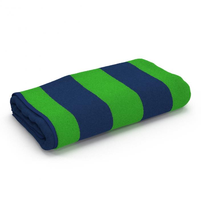 Beach Towel 3 Green 3D model