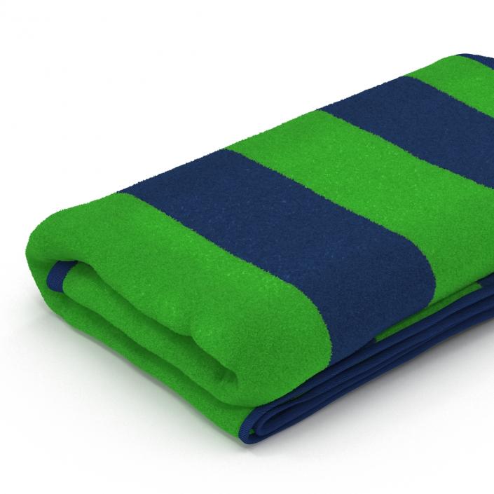 Beach Towel 3 Green 3D model