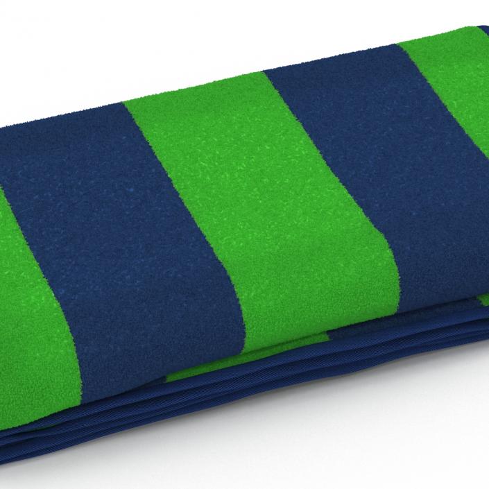 Beach Towel 3 Green 3D model