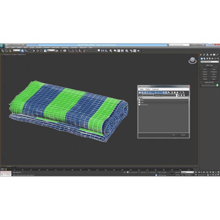 Beach Towel 3 Green 3D model