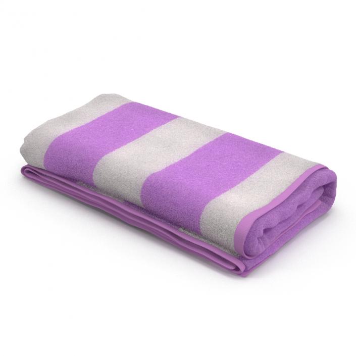 3D Beach Towel 3 Pink model