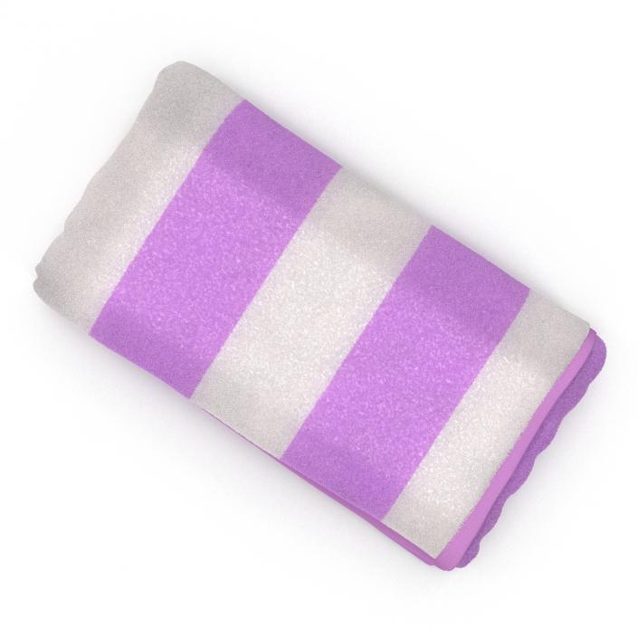 3D Beach Towel 3 Pink model