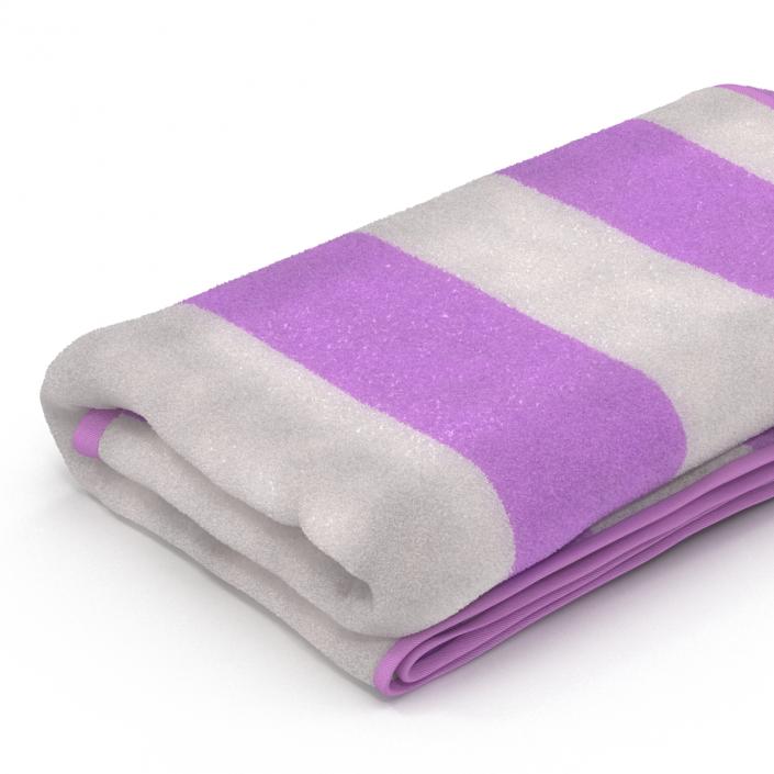 3D Beach Towel 3 Pink model