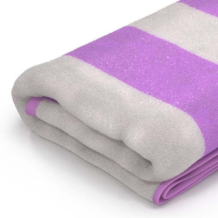 3D Beach Towel 3 Pink model