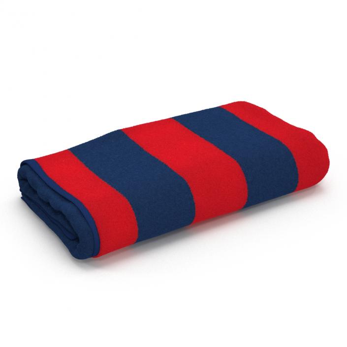 Beach Towel 3 Red 3D