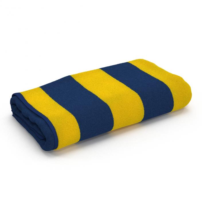 3D model Beach Towel 3 Yellow