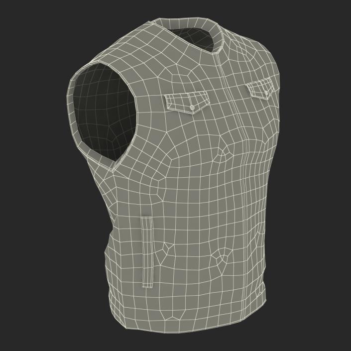 3D Leather Biker Vest model