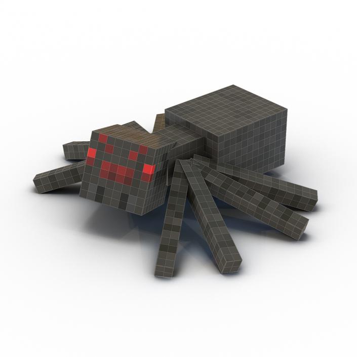 3D Minecraft Spider Rigged model