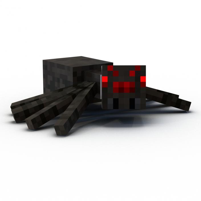 3D Minecraft Spider Rigged model