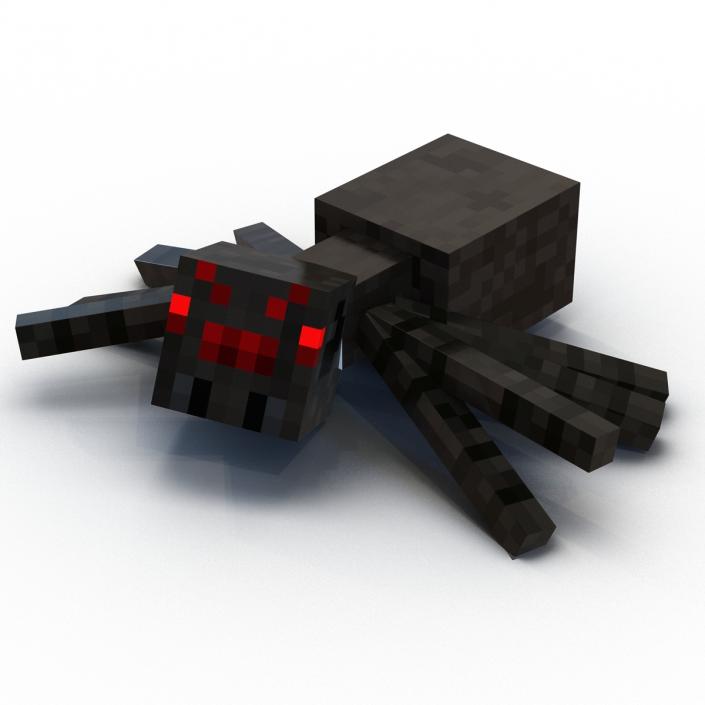 3D Minecraft Spider Rigged model