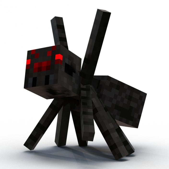 3D Minecraft Spider Rigged model